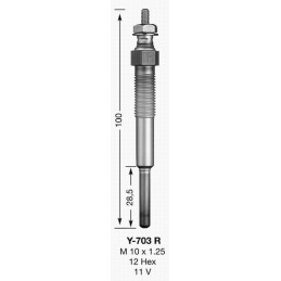 BOUGIE DE PRECHAUFFAGE Y703R UT - NGK - Bougie et antiparasite - Jardin Affaires