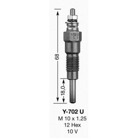 GLOW PLUG Y702U UT - NGK - Vela e supressor - Jardinaffaires 
