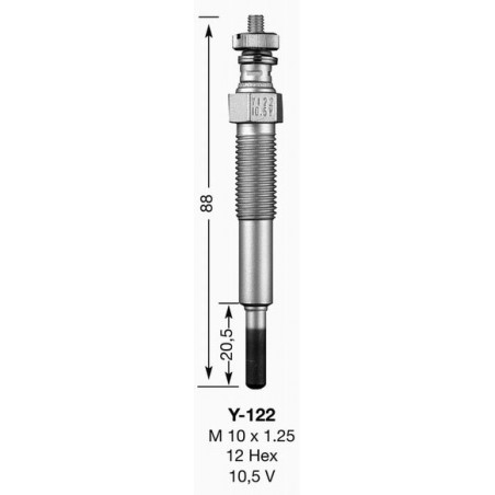VELA DE INCANDESCÊNCIA Y122 UT - NGK - Vela e supressor - Jardinaffaires 