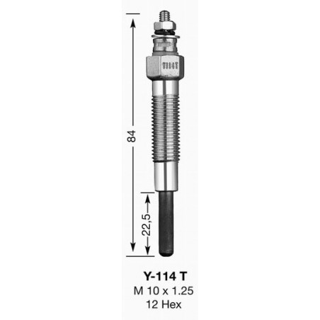 BOUGIE DE PRECHAUFFAGE Y114T UT