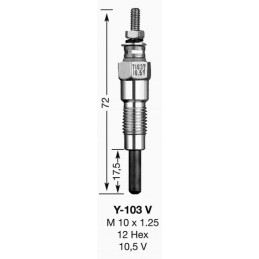 GLOW PLUG Y103V UT - NGK - Spark plug and suppressor - Jardinaffaires 
