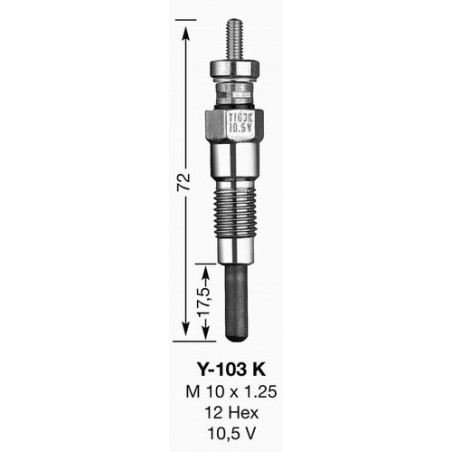 BOUGIE DE PRECHAUFFAGE Y103K UT - NGK - Bougie et antiparasite - Jardin Affaires 