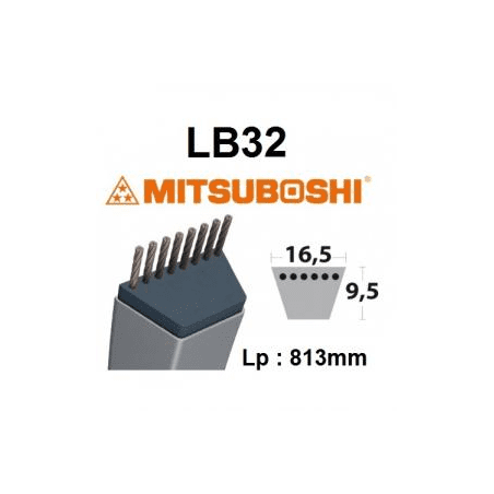 Courroie LB32 MITSUBOSHI - MITSUBOSHI - Courroie tondeuse - Jardin Affaires