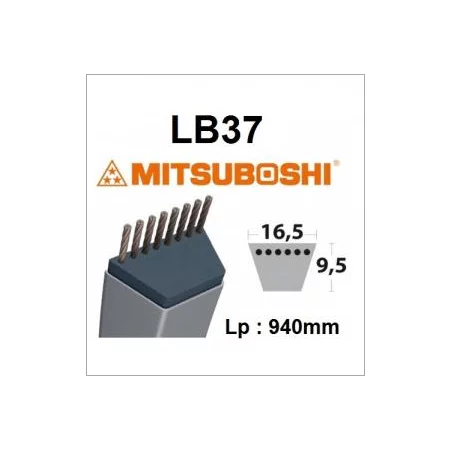 Courroie LB37 MITSUBOSHI - MITSUBOSHI - Courroie Mitsuboshi - Jardin Affaires 
