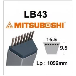 Courroie LB43 MITSUBOSHI - MITSUBOSHI - Courroie Mitsuboshi - Jardin Affaires 
