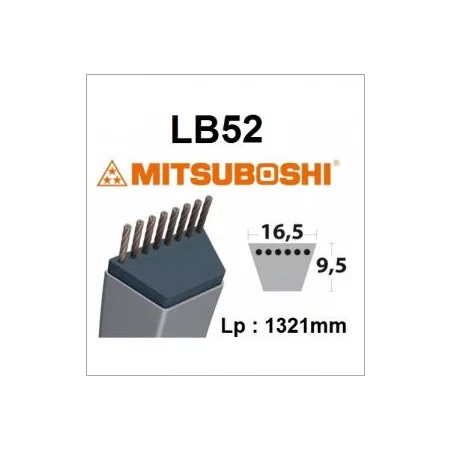 Courroie LB52 MITSUBOSHI - MITSUBOSHI - Courroie Mitsuboshi - Jardin Affaires 