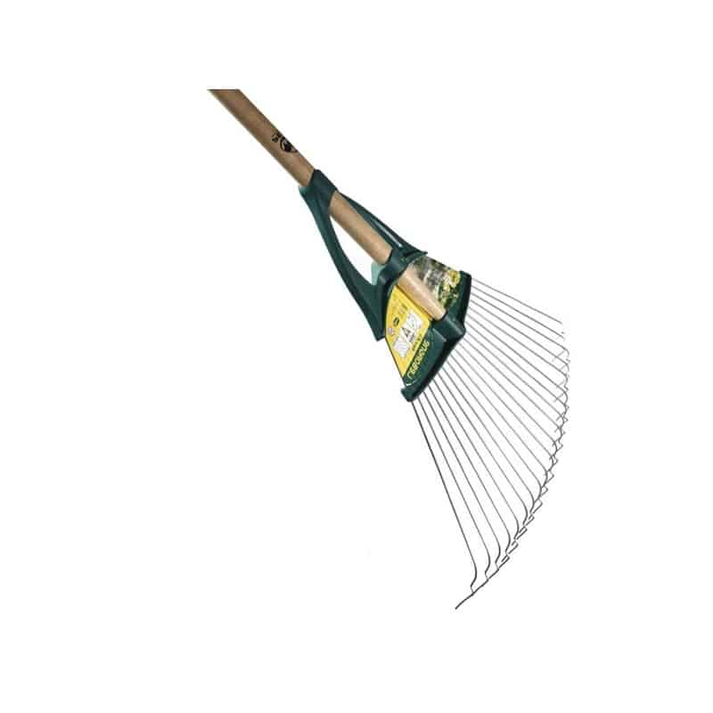 Rasenbesen Xfil mit 20 Stahlzinken und 150 cm Holzstiel - LEBORGNE