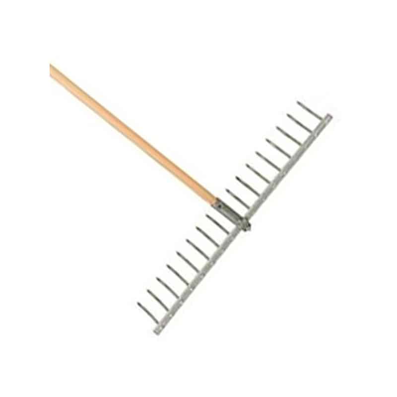 POLET Hark 76cm Aluminium 17 tanden met houten steel 1m50