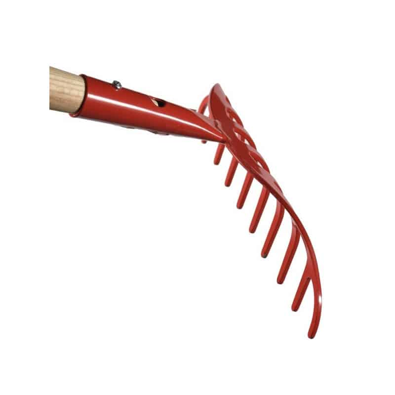 POLET Rastrillo para flores 10 dientes de acero Mango de madera 1,50 m