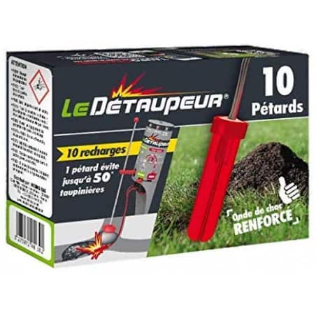 Mole trap Le Détaupeur refills 10 firecrackers - LE DÉTAUPEUR - Anti-pest traps - Jardinaffaires 