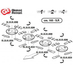 Couteau contrecoudé supérieur pour tondeuse Gianni Ferrari 01.33.01.0200 - GIANNI FERRARI - Lame de tondeuse - Jardin Affaires