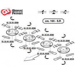 Coltello controangolare superiore per rasaerba Gianni Ferrari 01.33.01.0200 - GIANNI FERRARI - Lama rasaerba - Garden Business 