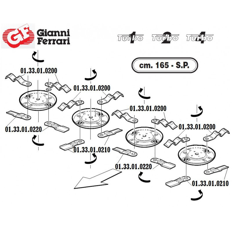 Straight knife mower Gianni Ferrari 01.33.01.0210