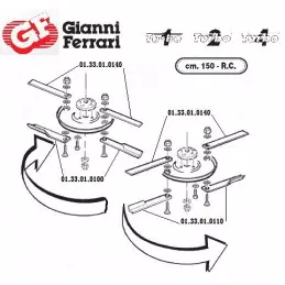Couteau plat supérieur tondeuse Gianni Ferrari 01.33.01.0140 - GIANNI FERRARI - Lame de tondeuse - Jardin Affaires 