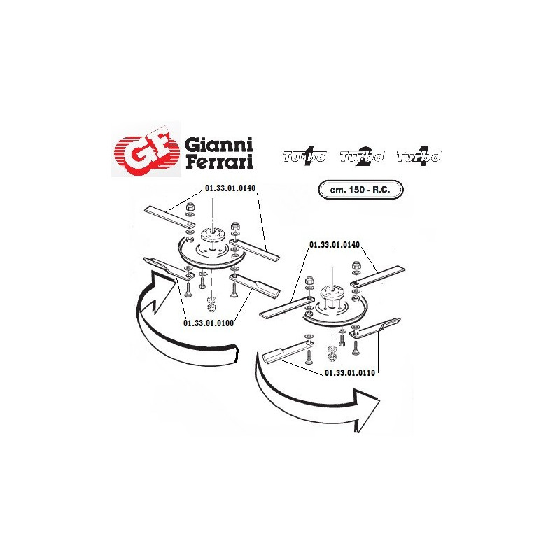 Left ventilated blade Gianni Ferrari 01.33.01.0110