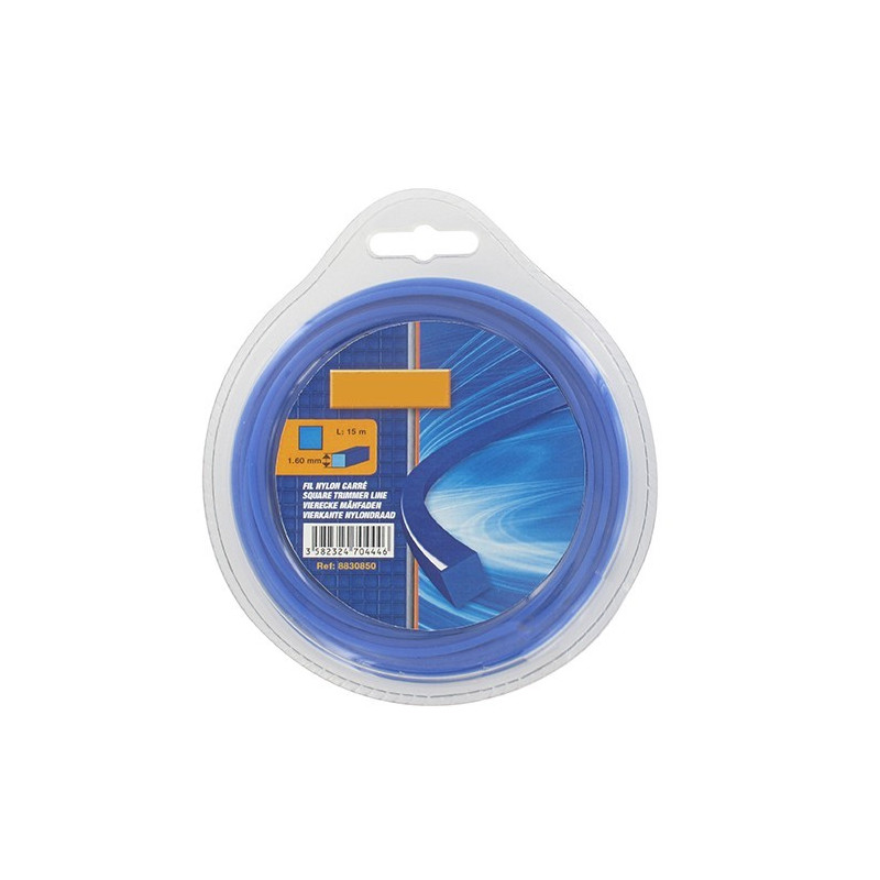 Fio de nylon quadrado Ø 1,3 mm para aparadores de relva e roçadora (blister)