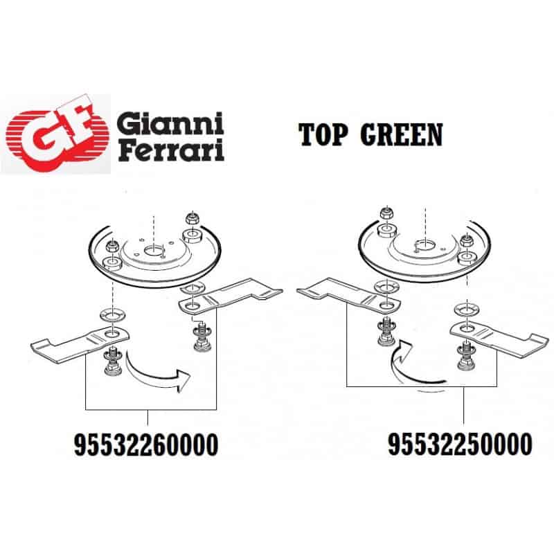 Kit de 2 lames droites, Gianni Ferrari / Bieffebi 95532260000
