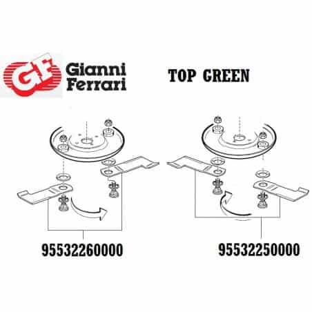 Kit de 2 lames droites, Gianni Ferrari / Bieffebi 95532260000 - BIEFFEBI - Lame de tondeuse - Jardin Affaires 