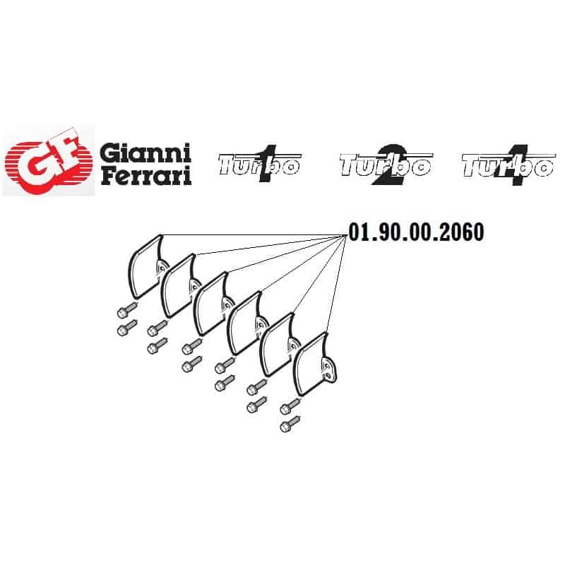 Kit pales de turbine + vis, Gianni Ferrari 01.90.00.2060