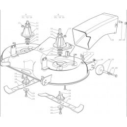 Piatto di taglio GGP 382565071/0, 382565024/0, 82565024/0, 82565016/0 TC122 - Castelgarden, Stiga - GGP - Alloggiamento e piatto