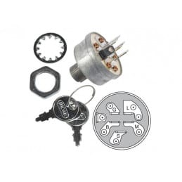 MTD INTERRUTTORE A CHIAVE 3 POSIZIONI (ON, OFF, CONTATTO) 6 PIN METALLICI CON DADO E CHIAVI 725-1396A - MTD - Interruttori