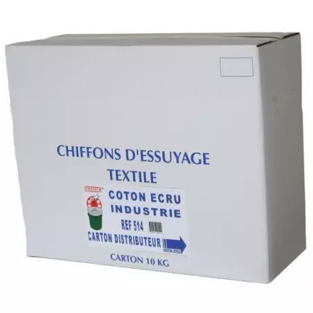 Carton distributeur de 10 kg chiffon coton blanc - GECOSAC - Entretenir le jardin - Jardin Affaires 