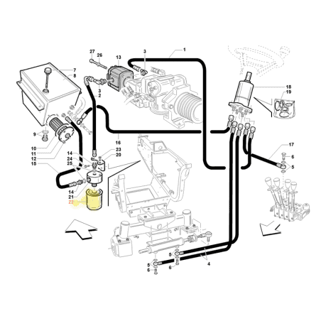 Filtre à huile hydraulique 25 microns , Gianni Ferrari / Bieffebi 00777650058