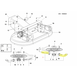 Kit 2 lames gauches Gianni Ferrari / Bieffebi 92101160000 - BIEFFEBI - Lame de tondeuse - Jardin Affaires 