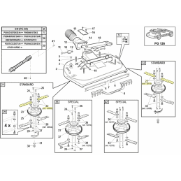 Kit de 2 lames plates supérieures, Gianni Ferrari / Bieffebi 95220150000 - BIEFFEBI - Lame de tondeuse - Jardin Affaires 