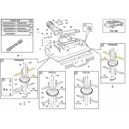 Kit de 2 lames plates supérieures, Gianni Ferrari / Bieffebi 95220150000 - BIEFFEBI - Lame de tondeuse - Jardin Affaires
