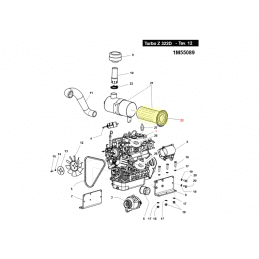 Filtre à air moteur d'origine Kubota, 15741-11083, 1560-103-2025-0 pour moteur Kubota - GIANNI FERRARI - Filtre à air - Jardin A