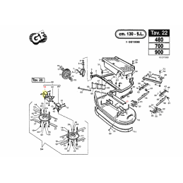 Boitier de renvoi d'angle côté droit Gianni Ferrari 01.90.00.0283 - GIANNI FERRARI - Pièces détachées & conso - Jardin Affaires 