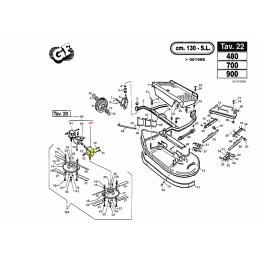 Boitier de renvoi d'angle côté gauche Gianni Ferrari 01.90.00.0284 - GIANNI FERRARI - Pièces détachées & conso - Jardin Affaires