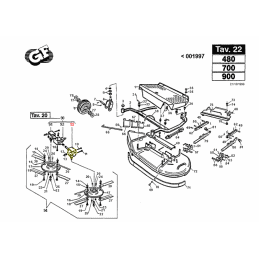 Boitier de renvoi d'angle côté gauche Gianni Ferrari 01.90.00.0284 - GIANNI FERRARI - Pièces détachées & conso - Jardin Affaires