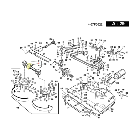 Boitier renvoi d'angle pour tondeuse de coupe Gianni Ferrari 01.90.00.0421