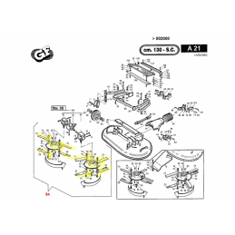 Kit complet 2 disques de lames côté gauche et droit  Gianni Ferrari 01.90.00.0470 - GIANNI FERRARI - Lame de tondeuse - Jardin A