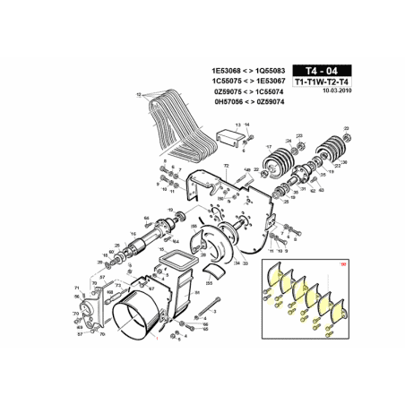 Kit pales de turbine + vis, Gianni Ferrari 01.90.00.2060