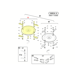 Complete right blade disc assembly Gianni Ferrari 01.90.00.3001 - GIANNI FERRARI - Mower blade - Garden Business 