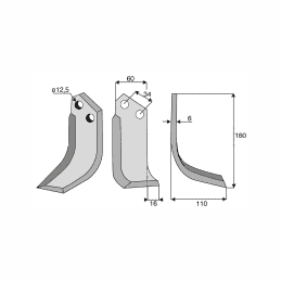 Couteau droit Del Morino HOL154D