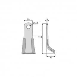 Couteau Y pour broyeurs à végétaux Delmorino Flipper et Centurion - URC402D