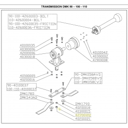 Goupille pour écrou de fixation du support de lames  pour gyrobroyeurs Del Morino - 42700002