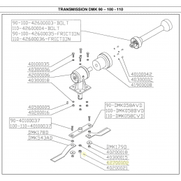 Pasador para tuerca de fijación del soporte de la cuchilla para cortadora rotativa Del Morino - 42700002