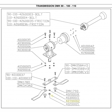 Goupille pour écrou de fixation du support de lames  pour gyrobroyeurs Del Morino - 42700002