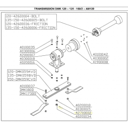 Pin for blade support fixing nut for Del Morino rotary cutter - 42700002 - DEL MORINO - Spare parts & c