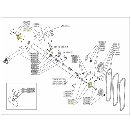 Palier de rotor pour broyeurs Del Morino Funny, Flipper, Centurion - URC090D