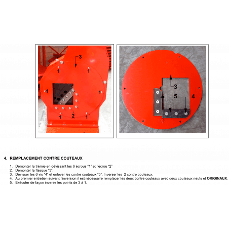 Vis à tête fraisée  pour fixation couteau de broyeur de végétaux Delmorino Scutum, Pugio - 40100139