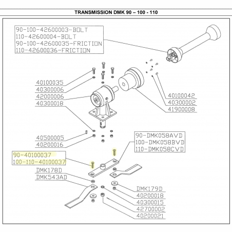 Parafuso de lâmina Delmorino para cortador rotativo DMK