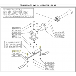 Parafuso de lâmina Delmorino para cortador rotativo DMK - 40100037 - DEL MORINO - Porca e parafuso de lâmina - Assuntos de jardi
