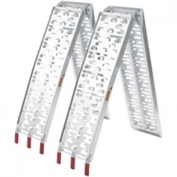 2 x Rampe de chargement en aluminium pliable - 600kg - 229 x 28 cm - DS - Accessoires tondeuse autoportée - Jardin Affaires