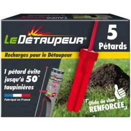 Armadilha para toupeiras Le Détaupeur recargas 5 fogos de artifício - LE DÉTAUPEUR - Armadilhas anti-pragas - Jardinaffaires 